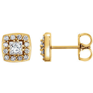 14K Yellow 1/2 CTW Diamond Earrings