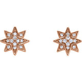 14K Rose .08 CTW Diamond Star Earrings