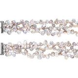 Sterling Silver Freshwater Cultured Keshi Pearl 7.5" Bracelet