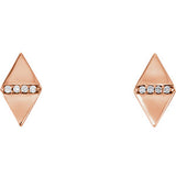 14K Rose .025 CTW Diamond Geometric Earrings