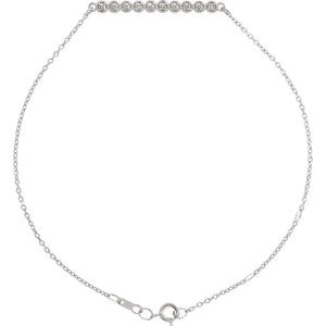 14k White Gold .07CTW Diamond Bar Necklace