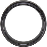 Black Titanium Ridged Band Size 9.5