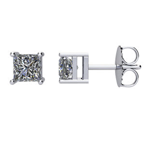 14K White 3/4 CTW Diamond Earrings