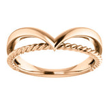 14K Rose Negative Space Rope Ring