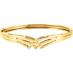 14K Yellow Hinged Bangle Bracelet