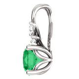 Platinum Emerald & 1/10 CTW Diamond Pendant