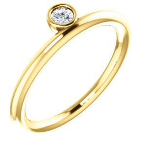 14K Yellow 3mm Round Forever One™ Moissanite Ring