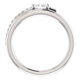 14K 6x4mm Oval Forever One™ Moissanite & 1/8 CTW Diamond Ring