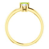 14K Peridot & Sapphire Two-Stone Ring