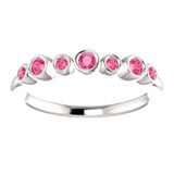 Genuine Pink Tourmaline Bezel Set Ring