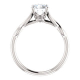 14K White 6.5mm Round Forever One™ Moissanite Engagement Ring
