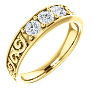 14K Yellow 3/4 CTW Diamond Men's Ring