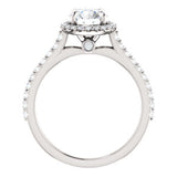 14K White 6.5mm Round Forever One™ Moissanite & 1/3 CTW Diamond Engagement Ring