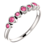 Genuine Pink Tourmaline Bezel Set Ring