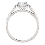 6.5mm Round Forever One™ Moissanite & 1/5 CTW Diamond Engagement Ring