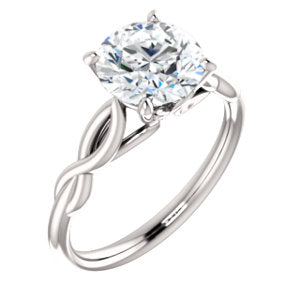 Mm Stuller Ring Mountings 14K White Round Forever One™ Moissanite