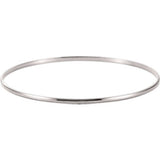 14K White 2mm Half Round Bangle Bracelet