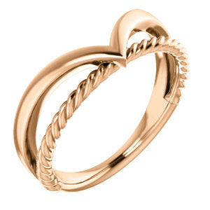 14K Rose Negative Space Rope Ring