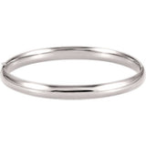 14K White 6.5mm Hinged Bangle Bracelet