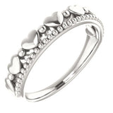 Sterling Silver Stackable Beaded Heart Ring