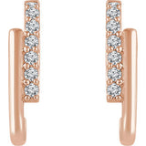 14K Rose 1/8 CTW Diamond Bar Earrings