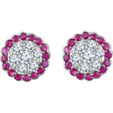 14K White Ruby & 5/8 CTW Diamond Earrings