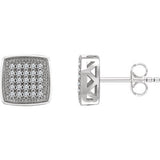 14K White 1/5 CTW Diamond Geometric Earrings