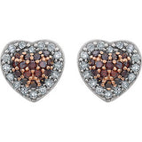 Brown Diamond Heart Earrings