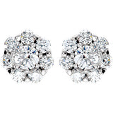 14K White 3/4 CTW Diamond Cluster Earrings