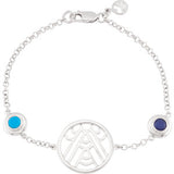 Sterling Silver Turquoise & Sapphire 7" Bracelet