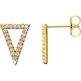 14K Yellow 1/5 CTW Diamond Triangle Earrings