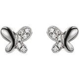 Diamond Butterfly Youth Earrings