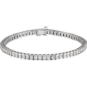 14K White 4 CTW Diamond Line 7.25" Bracelet