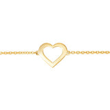 14K Yellow Heart Design Bracelet