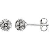 14K White 1/4 CTW Diamond Cluster Earrings