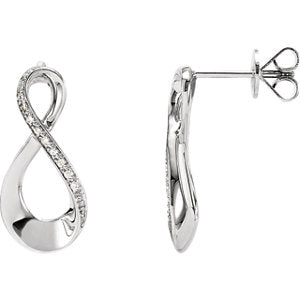 14K White .08 CTW Diamond Infinity-Inspired Earrings