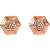 14K Rose 1/6 CTW Diamond Geometric Earrings with Backs
