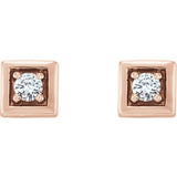 14K Rose 1/8 CTW Diamond Earrings