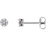 14K White 1/10 CTW Diamond Earrings