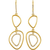 14K Yellow 3/8 CTW Diamond Open Silhouette Earrings