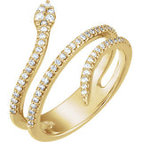 14K 1/3 CTW Diamond Snake Ring