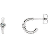 14K 1/5 CTW Diamond J-Hoop Earrings