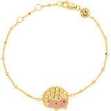 18K Yellow & Rose Vermeil Hedgehog 7.5" Bracelet for Protection