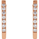 14K 1/5 CTW Diamond Hoop Earrings
