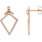 14K Rose 1/4 CTW Geometric Diamond Earrings