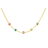 18K Vermeil Pink Tourmaline, Turquoise, Amethyst, Peridot & Iolite 16" Necklace