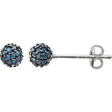 14K White 1/3 CTW Blue Diamond Earrings