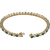 14K Yellow Emerald & 2 1/3 CTW Diamond Bracelet