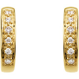 14K Yellow 1/10 CTW Diamond Hoop Earrings