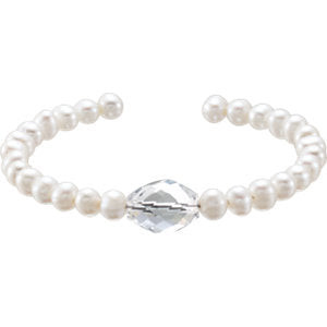 Freshwater Cultured Pearl & Crystal Bracelet